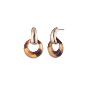 Lauren Ralph Lauren Gold Tone Tortoiseshell-Look Orbital Drop Earrings